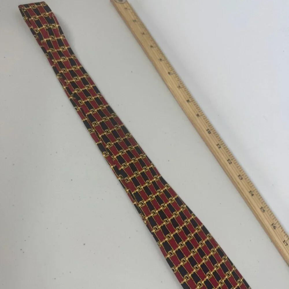 Stafford Silk Chain Link Tie Red Navy Gold Classic Men's Designer Necktie